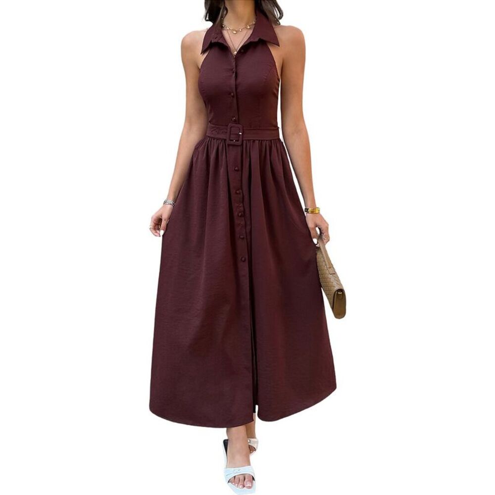 Olivia Taylor Womens  Shirt Maxi Dress